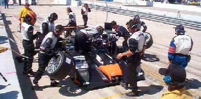 KnightHawk Racing MG Lola with pit crew