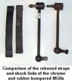 shock absorber links and rebound straps
