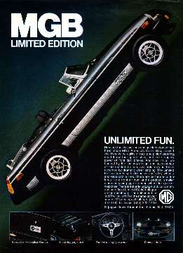 click for 104 KB image of MGB Limited Edition magazine ad