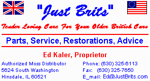 JUST BRITS business card