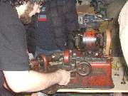 Seth Jones demonstrating the valve grinder