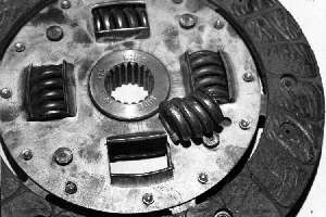 Clutch disk with sprung spring