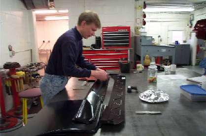 Mr. Heideman working with a body sill assembly