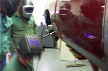 Scraper used to align panels.