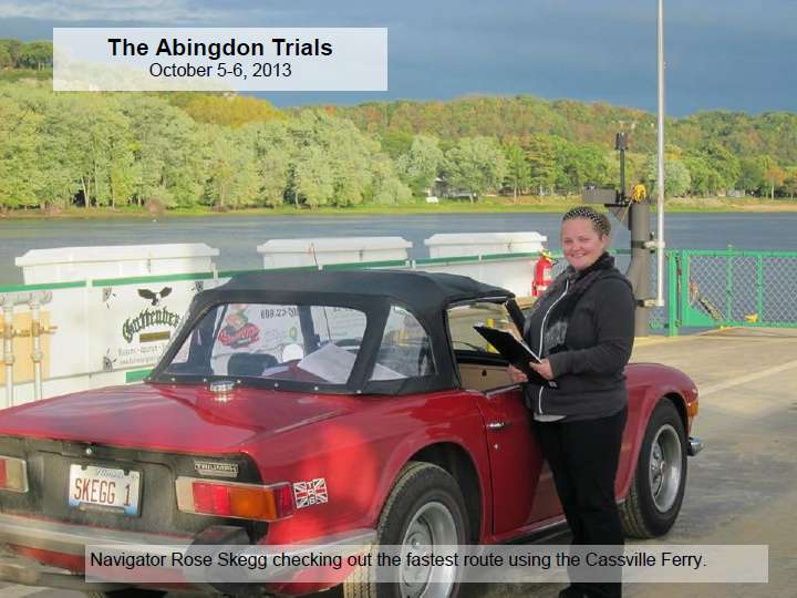 Navigator Rose Skegg checking out the fastest route using the Cassville Ferry