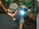 MIG welder in use