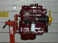 Painted engine on stand