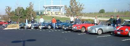Starting line-up of cars