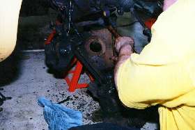 Hammering the front a-arm off