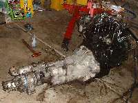 MGB overdrive gearbox attached to engine