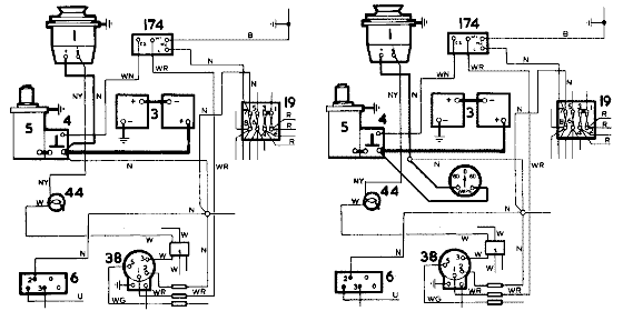 Ammeter installation diagram for 1971-1972 MGB