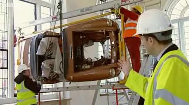 The last MGB passing through a Museum window